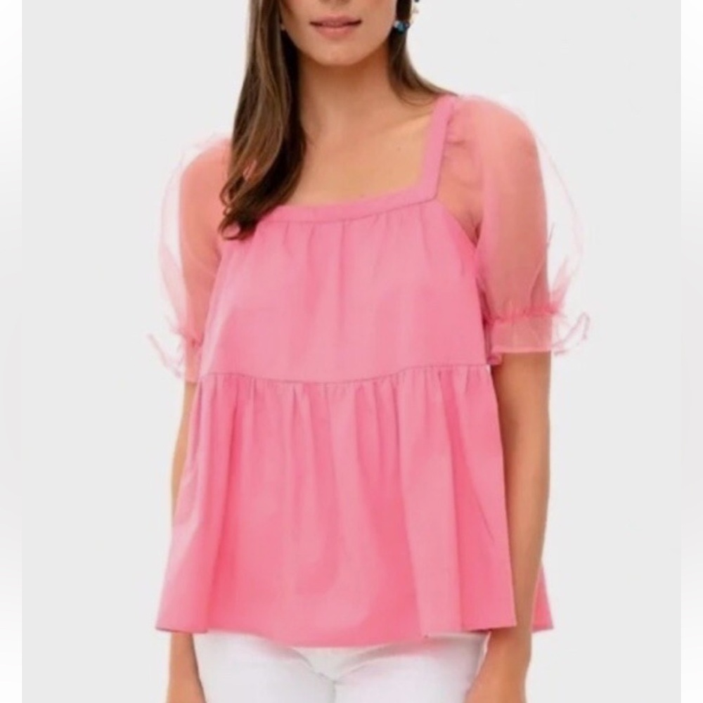 🩷Pomander Place Tinsley Top Bubblegum Pink Babydoll Blouse {Tuckernuck}🩷